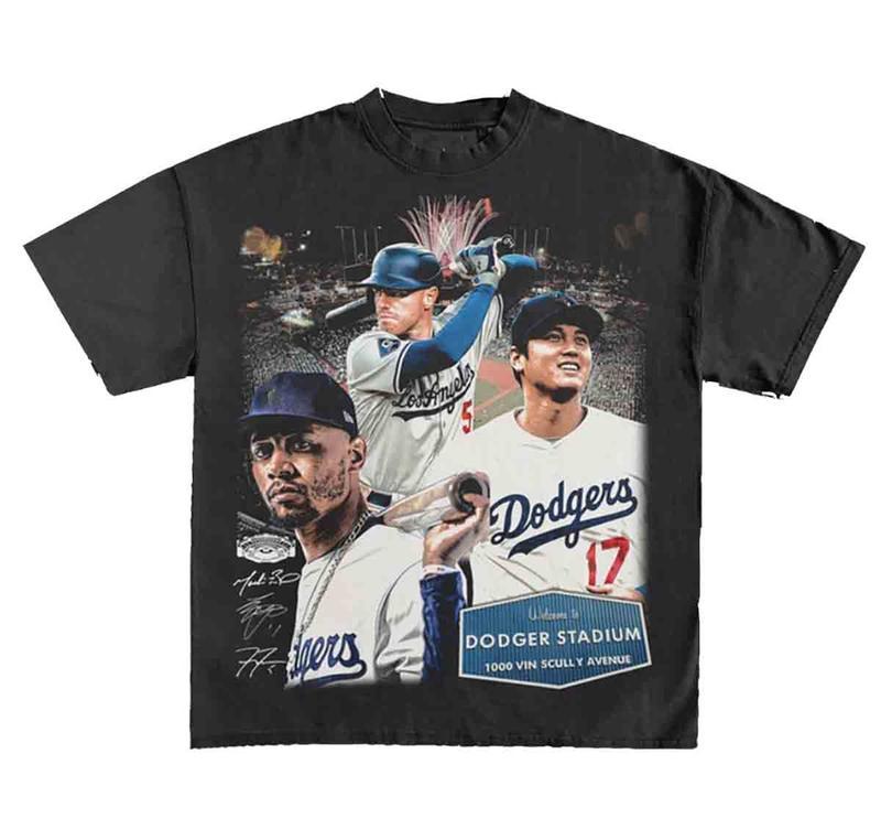 Dodger Top Three Shirt Baseball Shirt Game Day Graphic Tee Casual Sport Shirt Trendy Fan Gear Perfect Gift for Baseball Fans, Short Sleeve Summer Fas