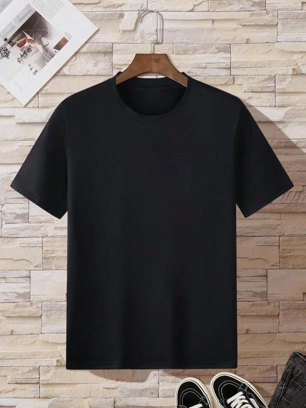 Summer Clothes, Men's Cartoon & Letter Print Round Neck Tee, Regular Fit Casual Soft Slogan Graphic Short Sleeve T-shirt for Summer, T Shirts for Men, Graphic Tees, Men's Streetwear for Daily Wear
