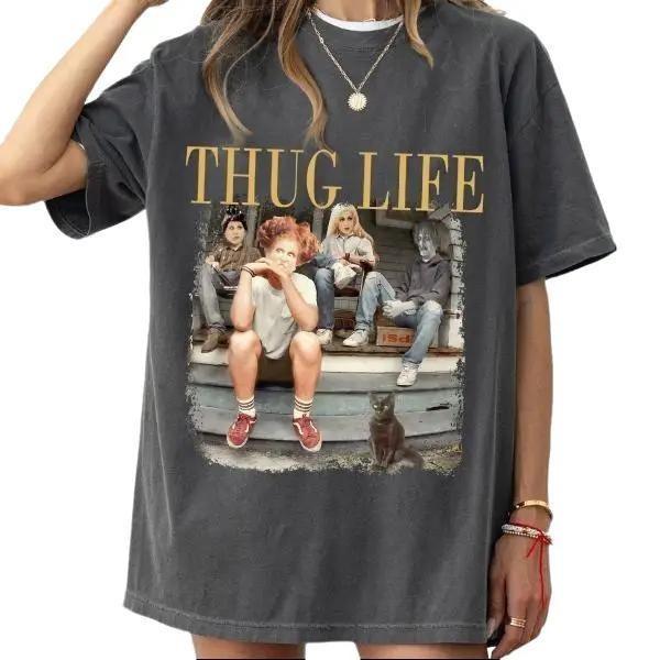 Thug Life Halloween Shirt, Retro Movie Shirt, Retro Halloween Character TShirt Cotton Womenswear
