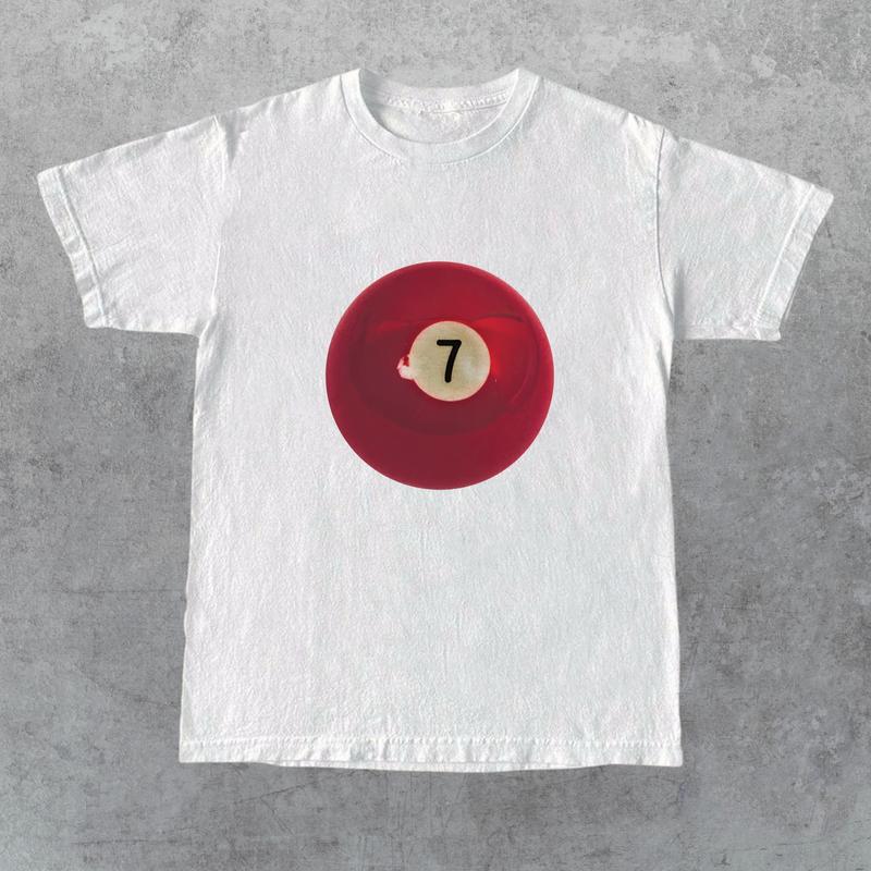 Vintage 7 Ball 90s Graphic T-Shirt, Retro Billard Shirt, Y2k Lucky Tee, Cool 80s Billard Gift, Y2k Clothing
