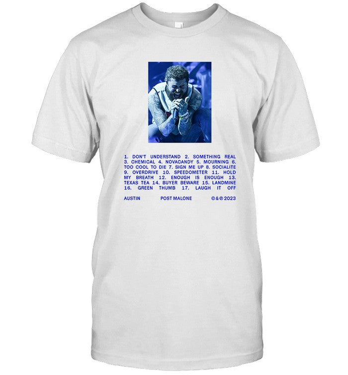 Post Malone Tracklist 2023 T-Shirt White Limited