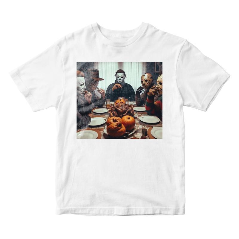 Horror Dinner Graphic T-Shirt - Heavy Cotton Gildan Tee for Men & Women Perfect for Spooky Season Casual Classic