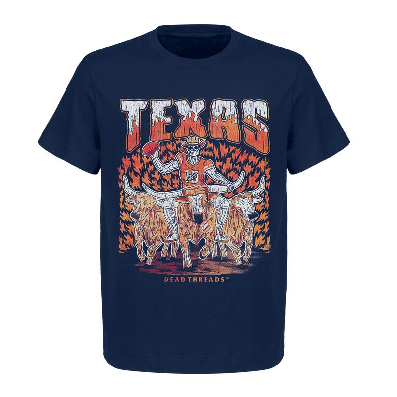 Texas Longhorns T-shirts Skeleton Football Shirts Men's and Women's Top