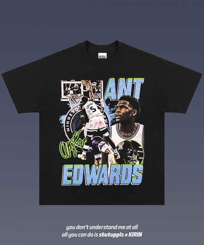 Anthony Edwards Tee Vintage Tee Graphic T-Shirt Sweatshirt Hoodie Sport Tee - Gift For Fan 1.29