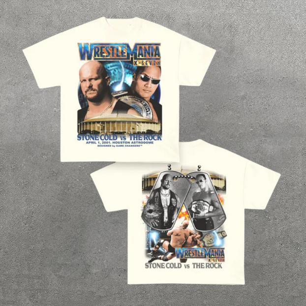 VINTAGE TEE WRESTLEMANIA 17, Double Sided Prints Vintage T-Shirt, Wrestler Shirt, WWE Shirt, Y2k Shirt, Vintage Graphic Tee, Unisex T-Shirt, Gift For
