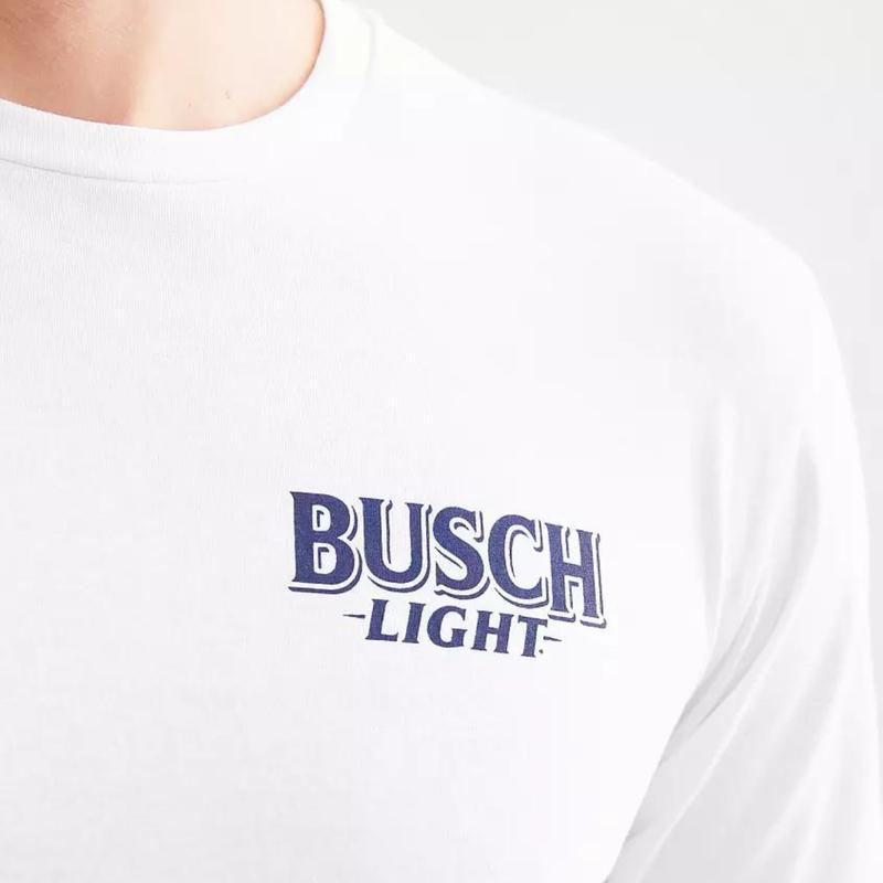 Busch Light - Busch Light Can 2-sided T-shirt, Casual Graphic Round Neck T-shirt for Summer, Fashion Top for Daily Wear, For Men, For Women