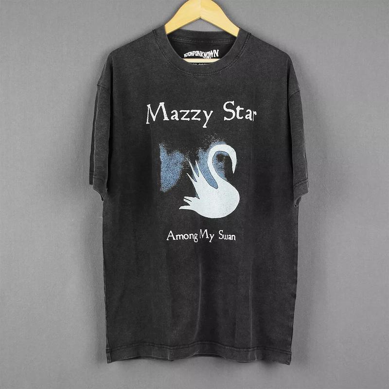Mazzy Star Among My Swan graphic short sleeve black shirt men women T-Shirt Cotton Unisex Tshirt Streetwear