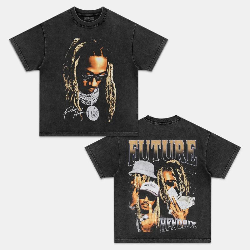 FUTURE Double Printed Short Sleeve Tee Cotton Vintage Shirt To Match Sneaker Hiphop Clothing Rapper Merch Shirt, Hiphop Tour Concert 2024, Gift For Fan Y2K Aesthetic Hoodie Sweatshirt