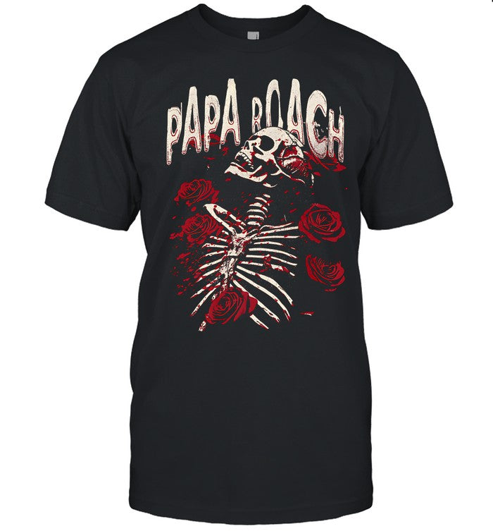 Papa Roach Skele Roses New T Shirt
