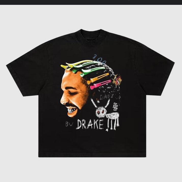 DRAKE V2 Tee Rap Tee Concert Merch For All The Dogs Rare Hip Hop Graphic Print Tee
