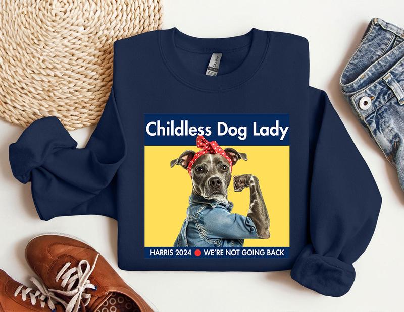 Harris 2024 T-Shirt Childless Dog Lady Kamala Harris Campaign Cute Funny Dog Tshirt Childless Cat Lady President Harris Tee Menswear Top