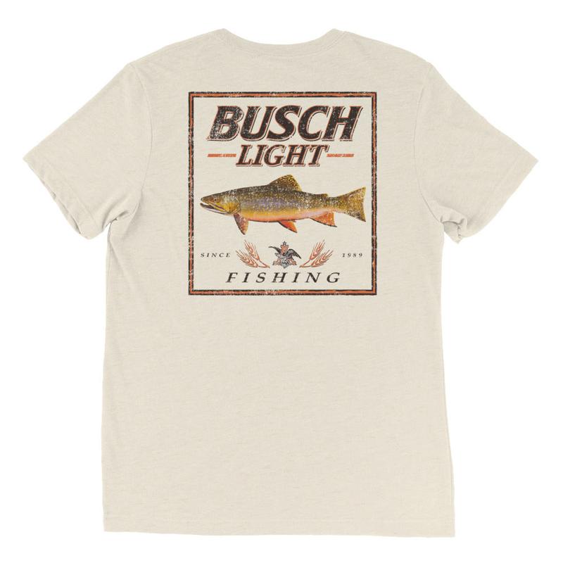 Busch Light Beer , BUSCH LIGHT FISHING TROUT T-SHIRT, Casual Graphic Round Neck T-shirt for Summer, Fashion Top for Daily Wear