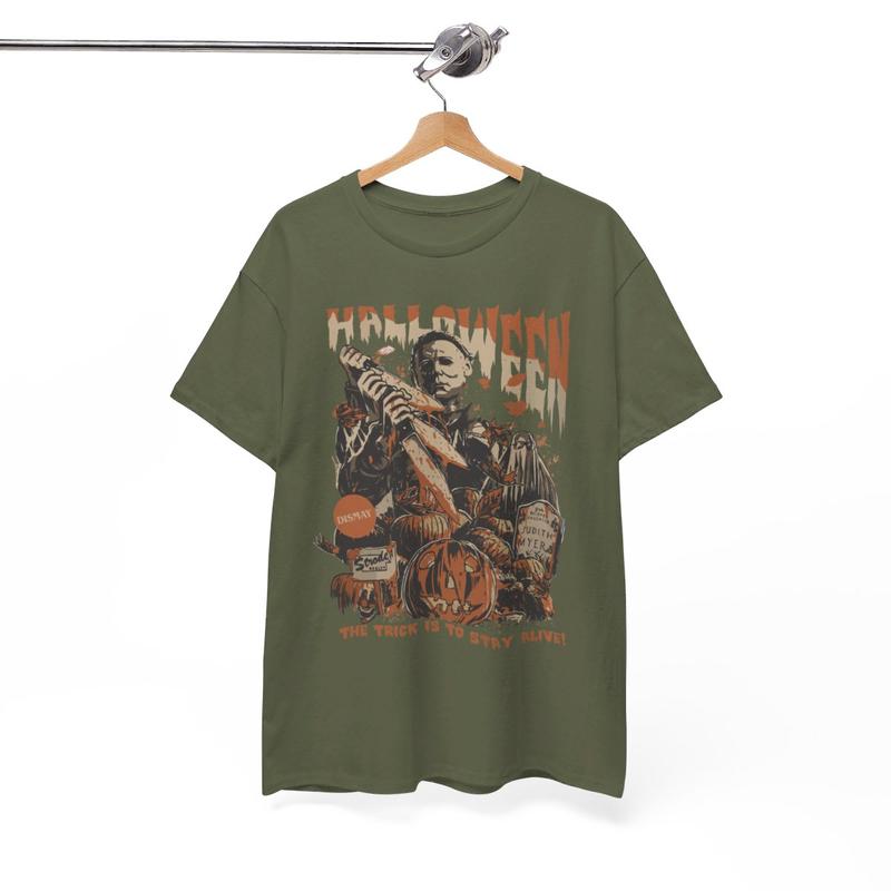 Vintage Michael Myers Halloween Unisex Heavy Cotton Tee - Myers Thriller Friday the 13th Horror - Retro Halloween Shirt - Thriller - Fall Vibes - Tric