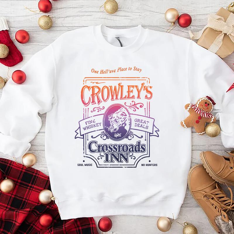 Supernatural Shirt, Supernatural Crowley's Crossroads Inn Shirt, Gift For Woman and Man Unisex T-Shirt Sweatshirt Hoodie