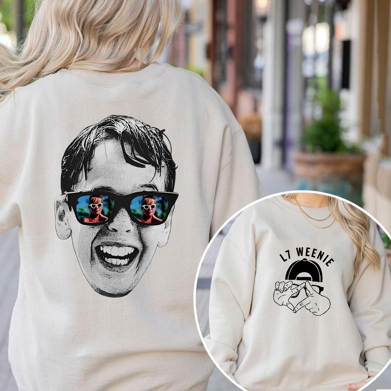 2sides_The Sandlot Face with Baseball Crewneck Sweatshirt, Baseball Crewneck Sweatshirt, Classic Movie Tshirt, Funny Movies Sweatshirt, Baseball Game