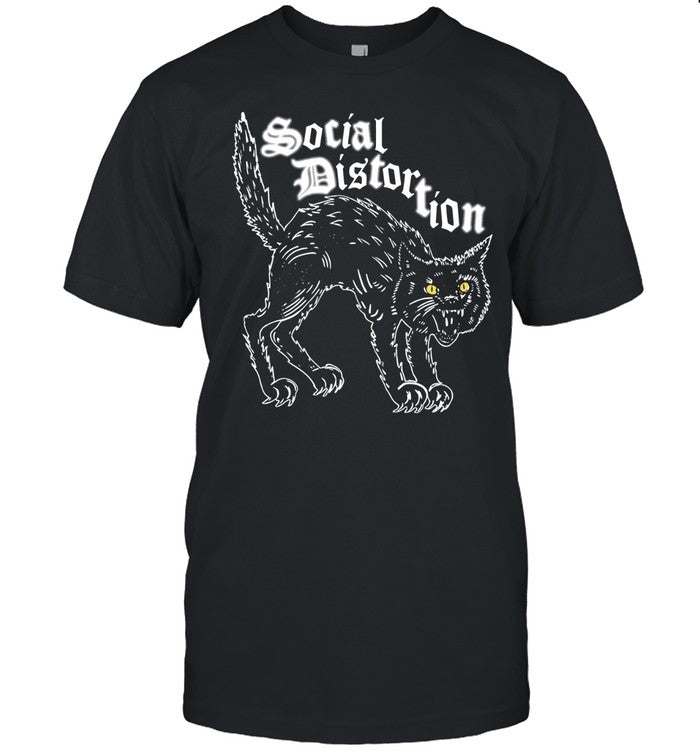 New Social Distortion Black Cat Meow Shirt