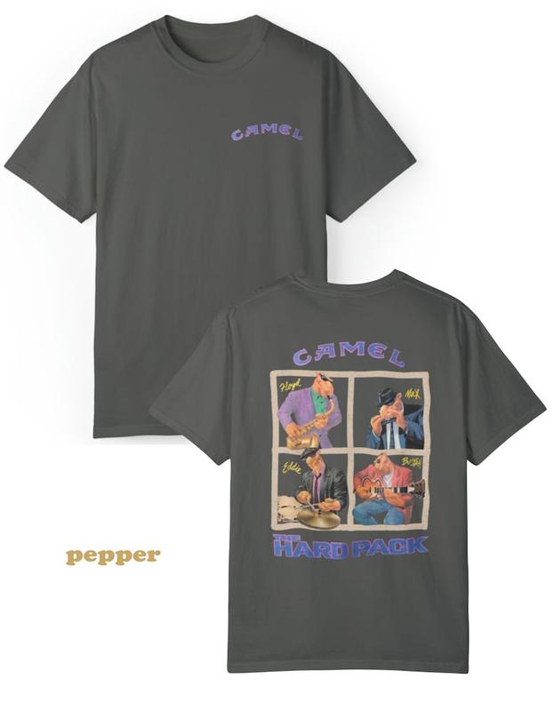 90s Camel The Hard Pack T-shirt Unisex Garment-Dyed Shirt, Joe Camel Promo Tee, Cowboy Apparel, Motorcycle Smoker T Shirt 1990s T-shirt, sweater and