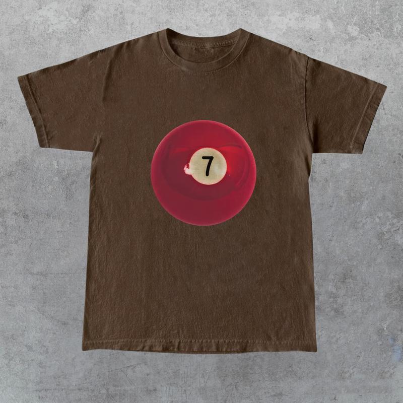 Vintage 7 Ball 90s Graphic T-Shirt, Retro Billard Shirt, Y2k Lucky Tee, Cool 80s Billard Gift, Y2k Clothing