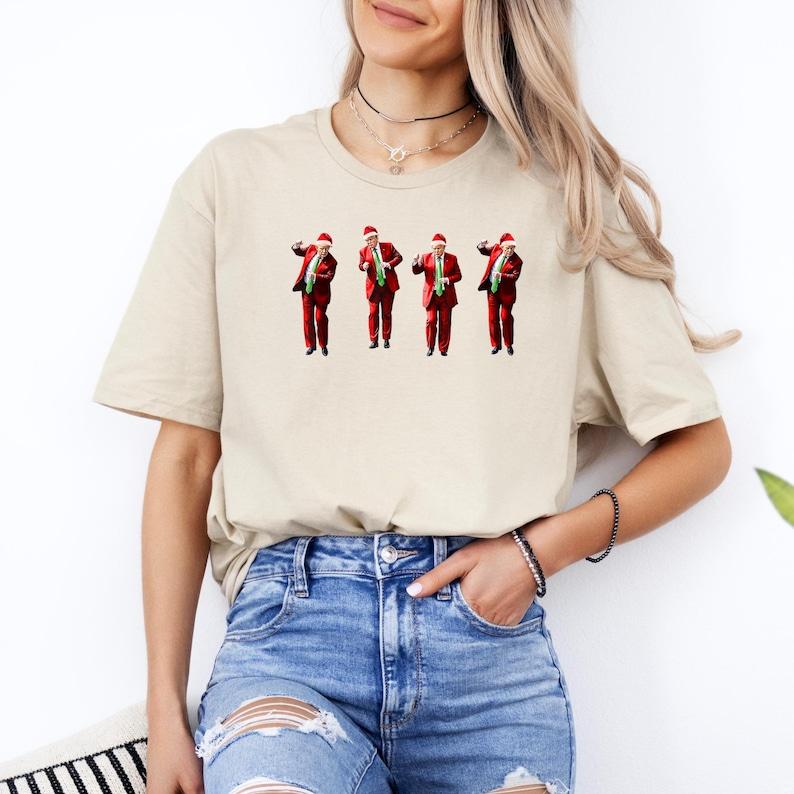 Trum Dance Christmas T-Shirt, Funny Trum T-Shirt, Christmas Republican T-Shirt, Christmas Santa Trum T-Shirt, Republican Gift, Trum 2024, Full Colors