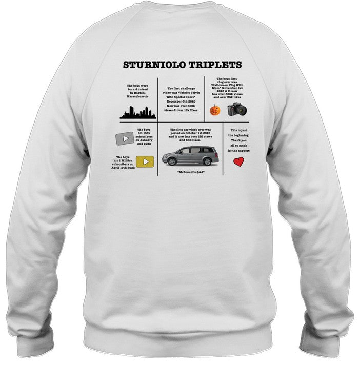 Sturniolo Triplets 3 Million Subscribers Sweatshirt