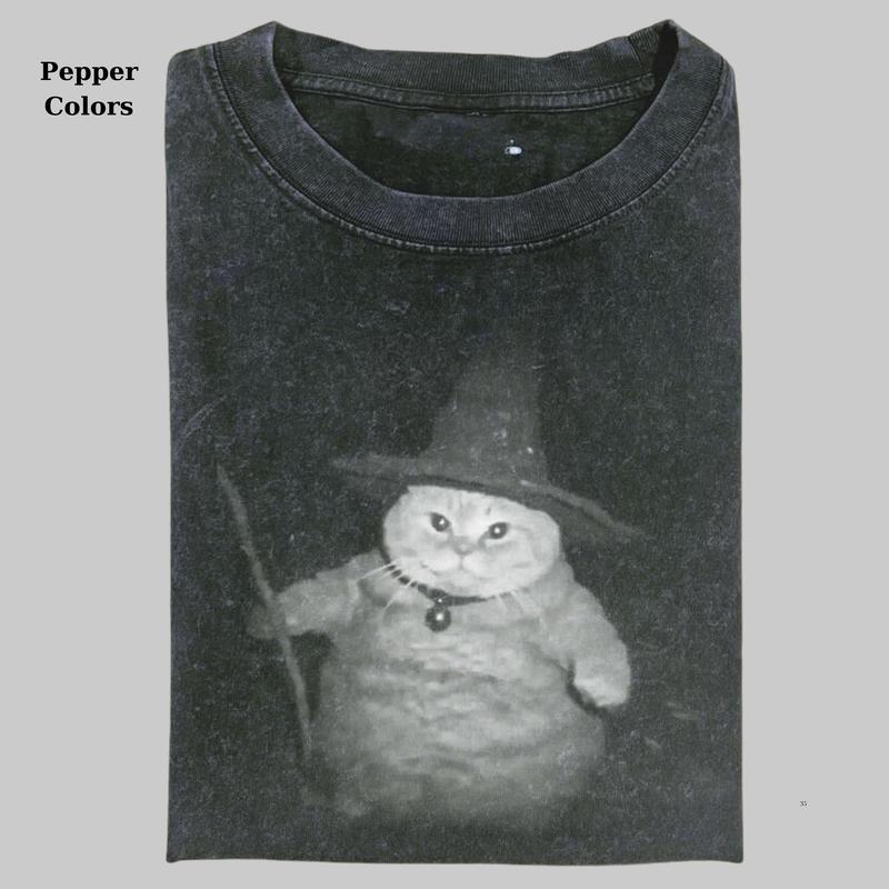 Retro WIZARD CAT Tee, Funny The Lord Of The Rings Shirt,Vintage LOTR Cat Vintage Tee, Funny Shirt, Menswear Womenswear Streetwear