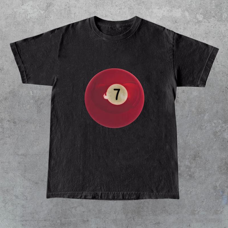 Vintage 7 Ball 90s Graphic T-Shirt, Retro Billard Shirt, Y2k Lucky Tee, Cool 80s Billard Gift, Y2k Clothing