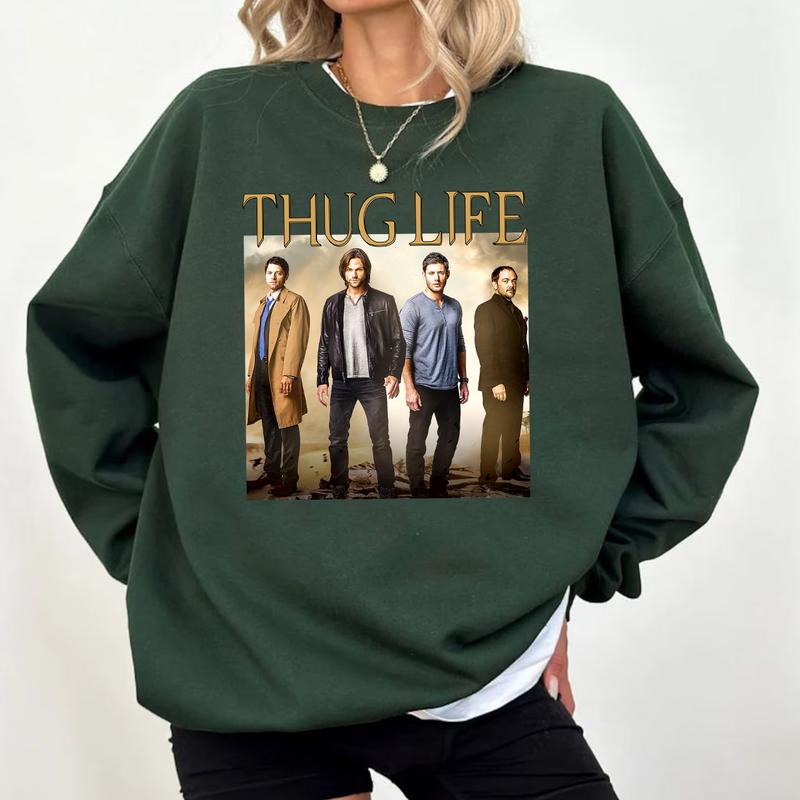 Supeernatural Thug Life T Shirt, Thug Life Supeernatural T Shirt, Sam-Winchester Shirt, Dean-Winchester T-Shirt Sweatshirt Hoodie