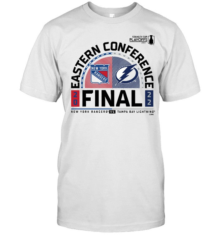 New York Rangers vs Tampa Bay Lightning Fanatics 2022 Stanley Cup Playoffs Finals Tee