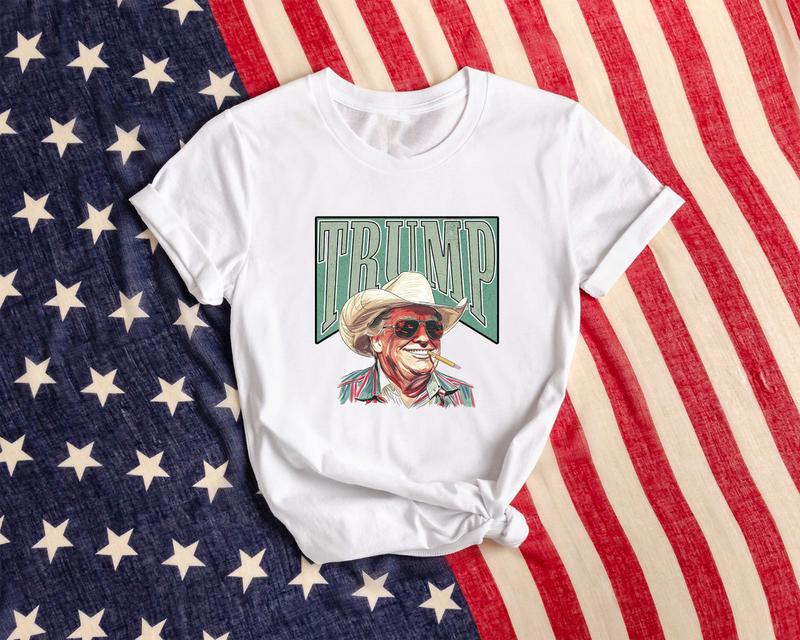 Cowboy Western Make America Great Donald Shirt - Trump 2024 Funny President Unisex Gift Tee Political Humor Appeal