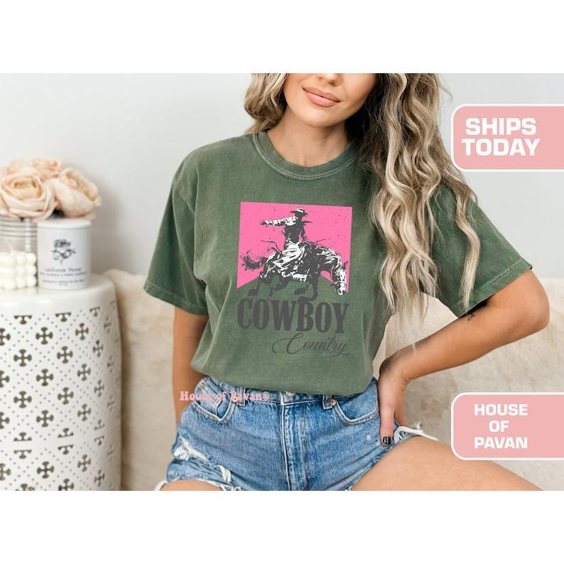 Western Cowboy Country, Pink Rodeo Shirt, Vintage Inspired Tee Shirt, Western Graphic T-shirt, sweater and Hoodie 2 sides