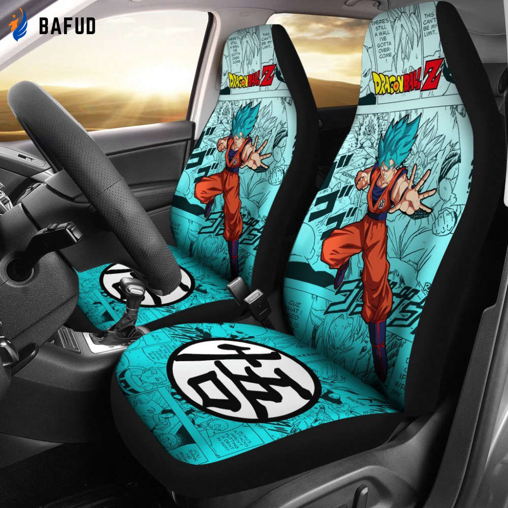 Goku Blue Dragon Ball Z Car Seat Covers For Fan Gifts Manga Mixed Anime - Bafud