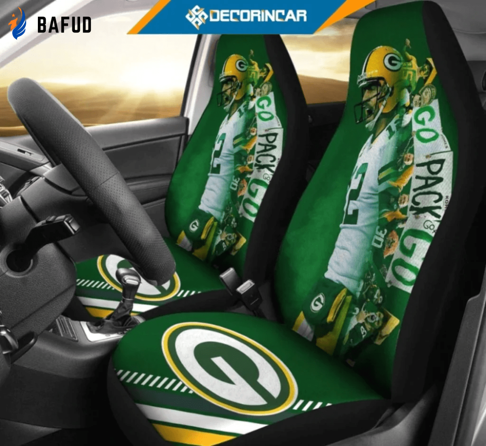 Green Bay Packers Player v1 Universal Fit Car Seat Covers For Fan Gifts Gift For Fan - Bafud