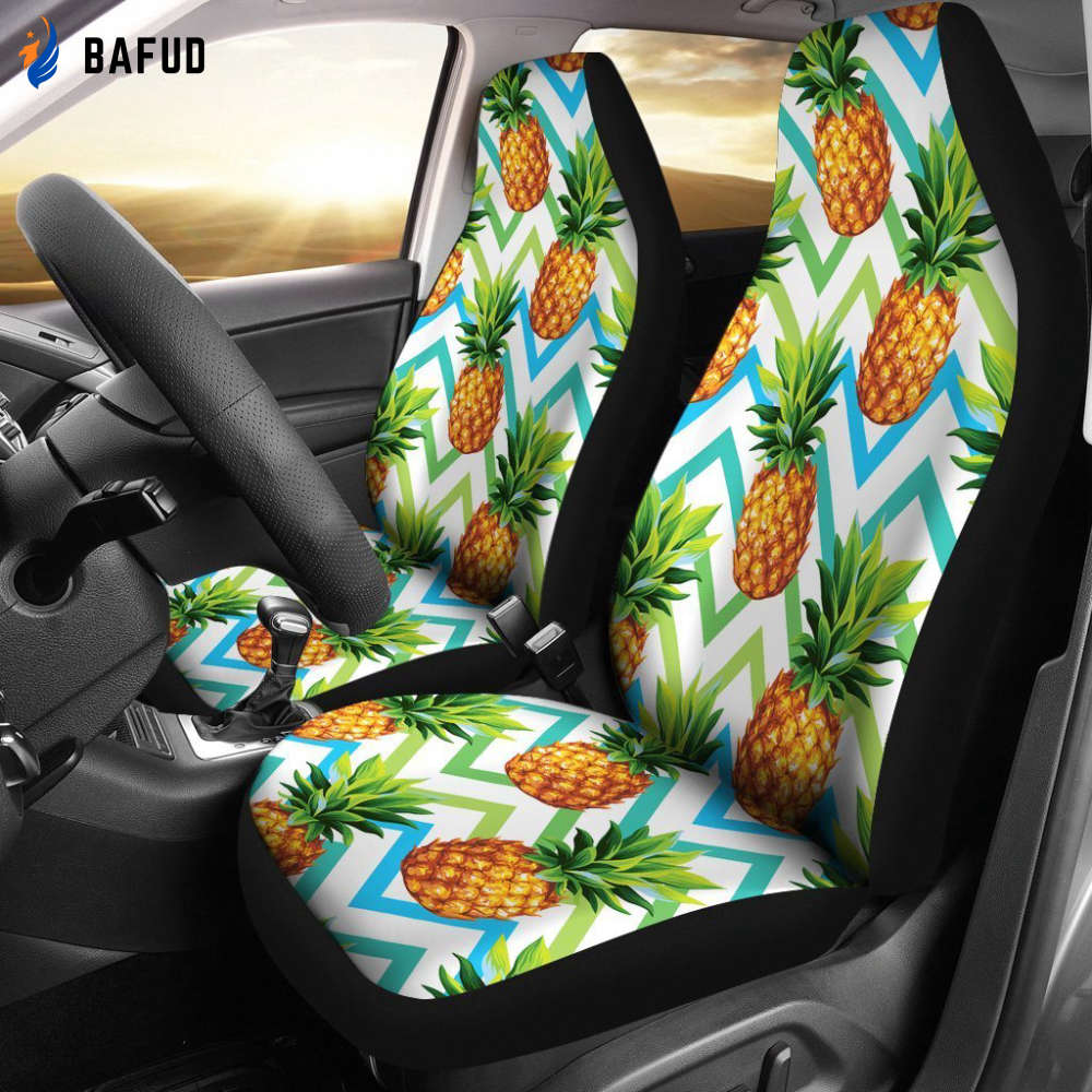Hawaiian Pineapple Car Seat Covers For Fan Gifts - AH - K5 - Bafud