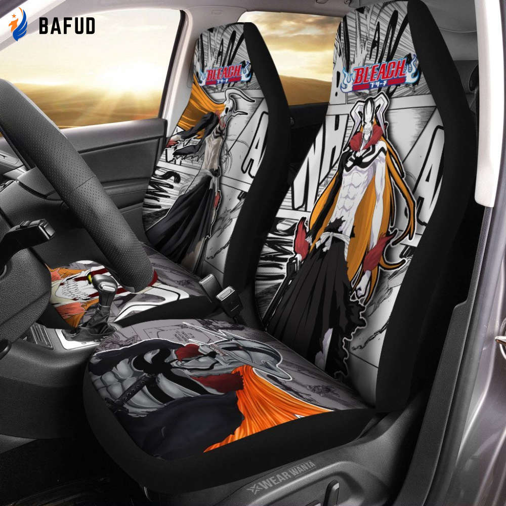 Hollow Ichigo Car Seat Covers For Fan Gifts Custom Anime Bleach Car Accessories - Bafud
