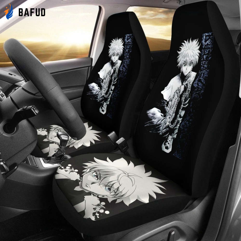 HxH Killua Car Seat Covers For Fan Gifts Custom Hunter X Hunter Car Anime Accessories - Bafud