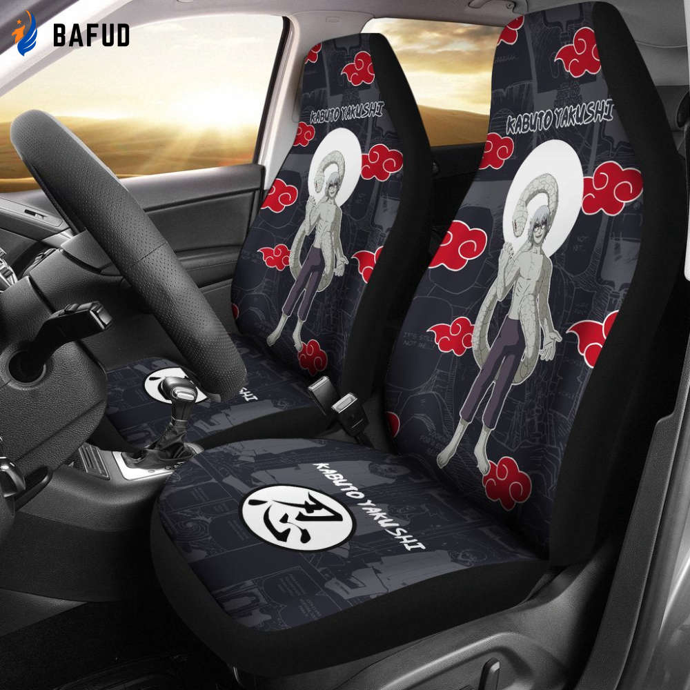 Kabuto Yakushi NRT Akatsuki Members Car Seat Covers For Fan Gifts For Memes Fan Anime - Bafud