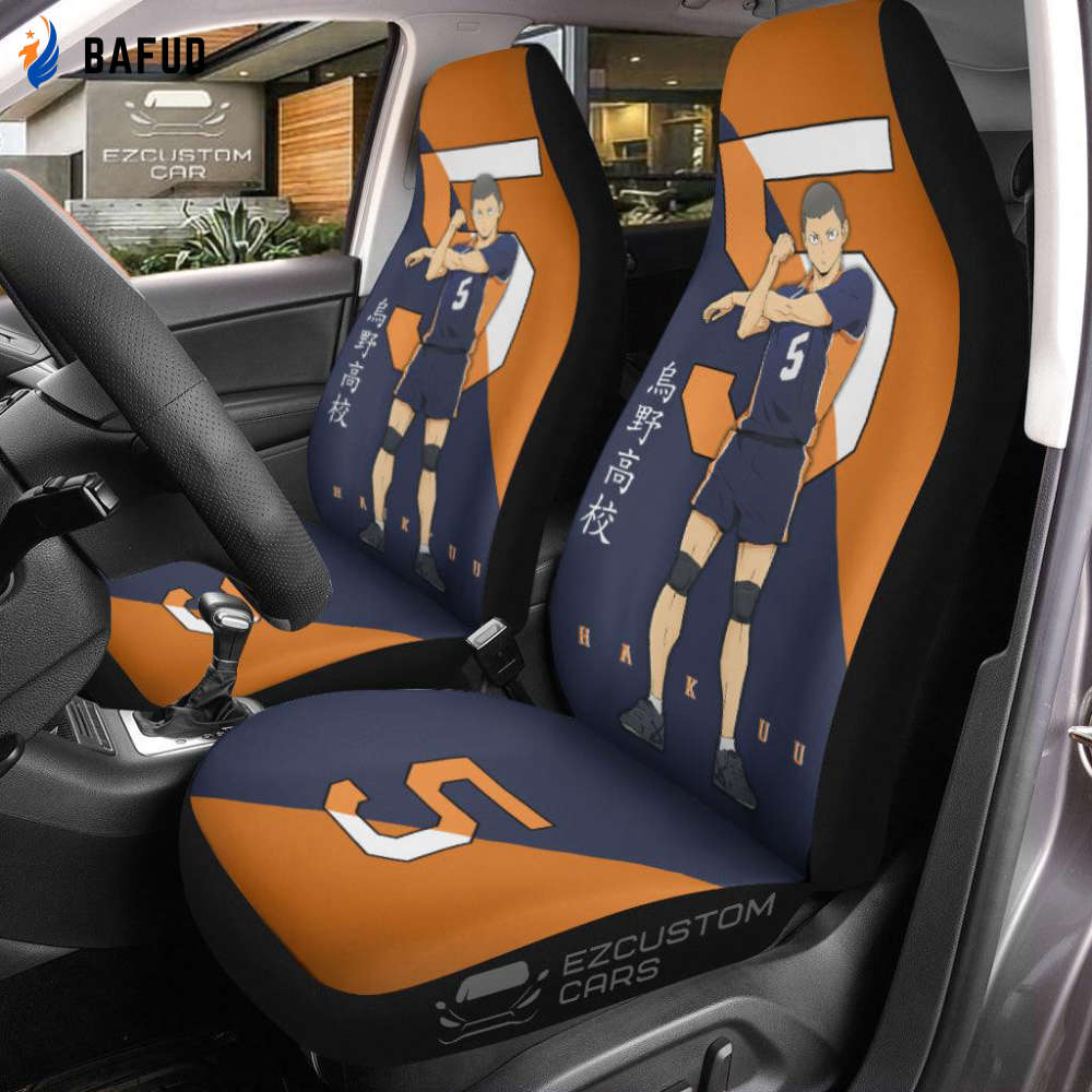 Karasuno High Tanaka Haikyuu Anime Car Seat Covers For Fan Gifts - Bafud