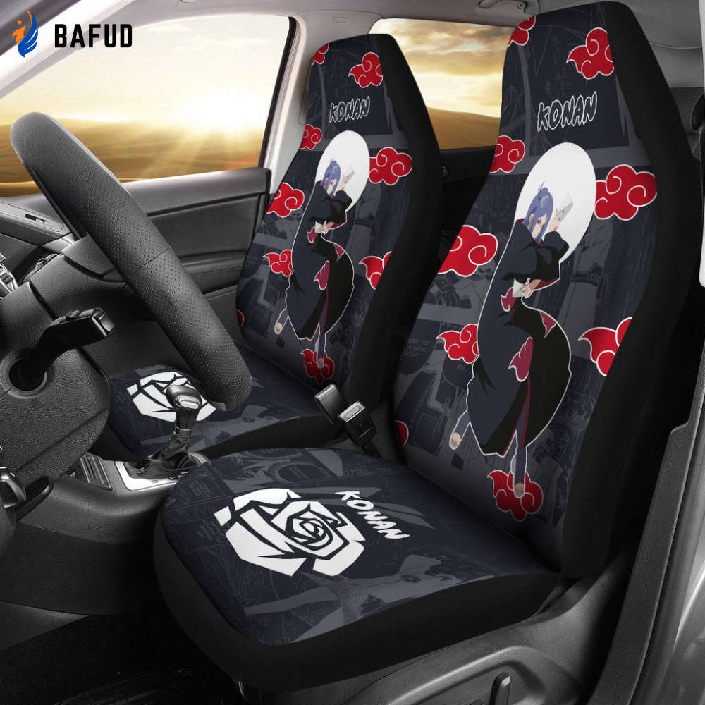 Konan NRT Akatsuki Members Car Seat Covers For Fan Gifts Custom Anime Car Accessories - Bafud