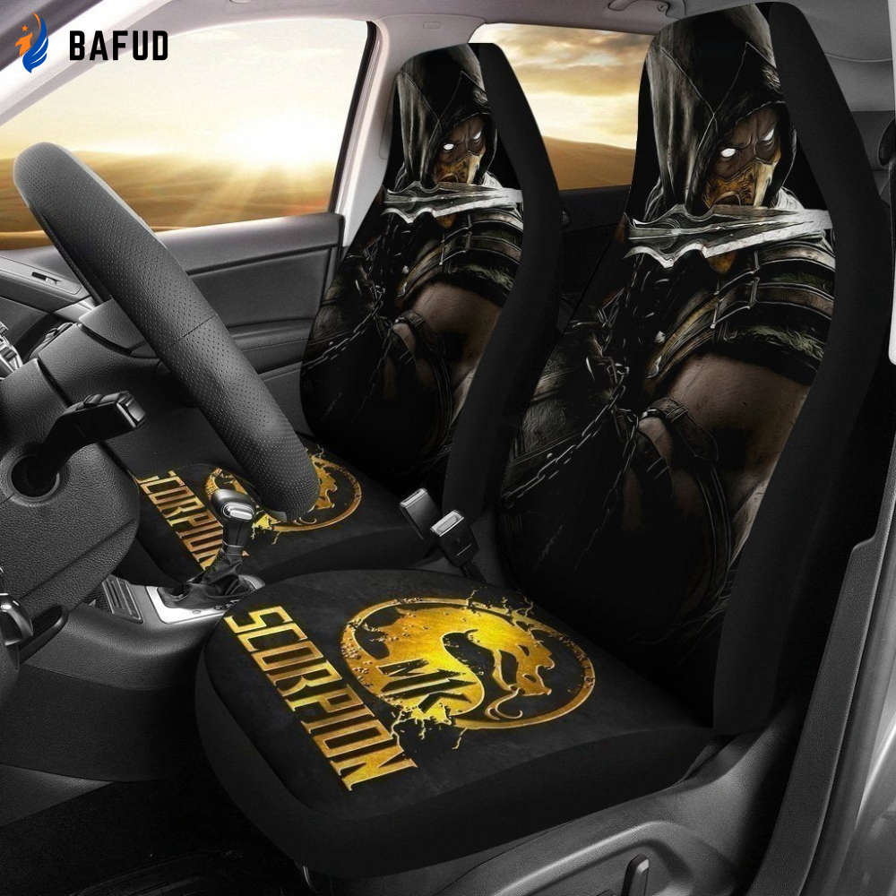 Mortal Kombat Scorpion Car Seat Covers For Fan Gifts MN05 - Bafud