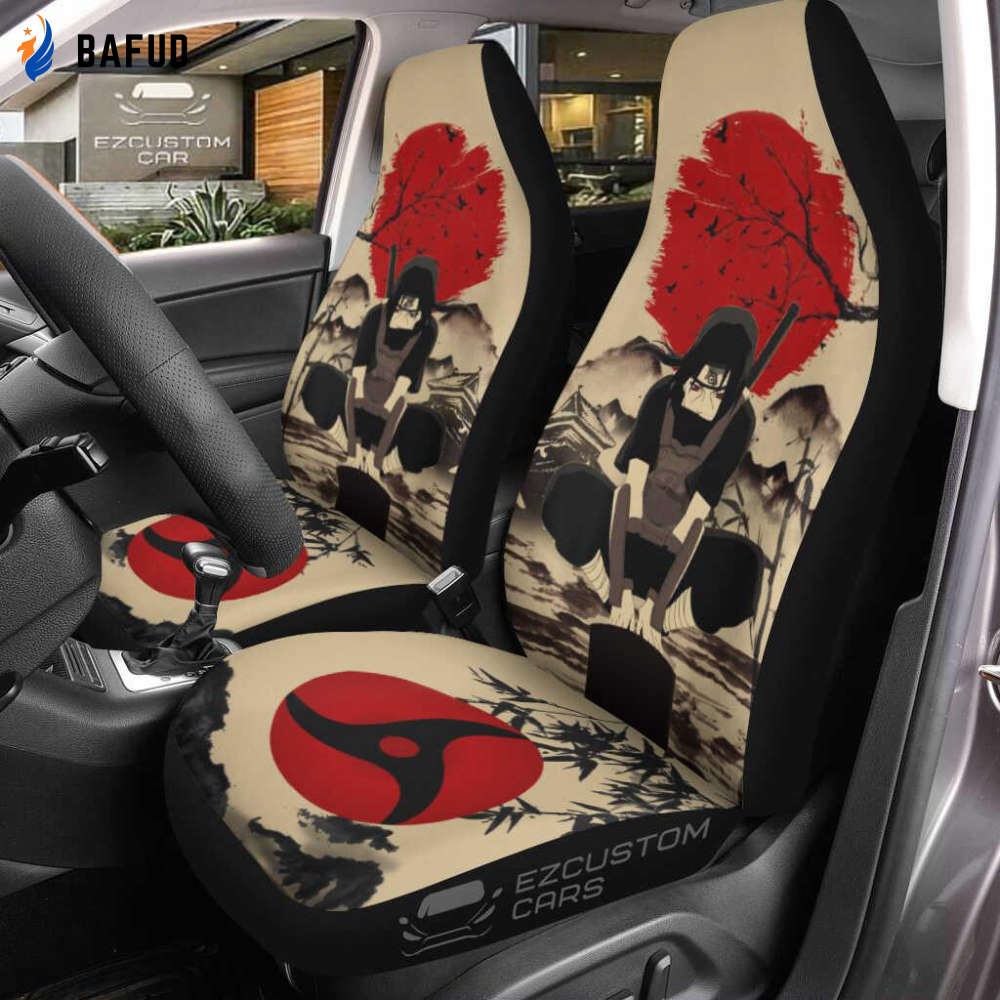 Naruto Anime Car Seat Covers For Fan Gifts Itachi Uchiha Mix Antique Artwork - Bafud