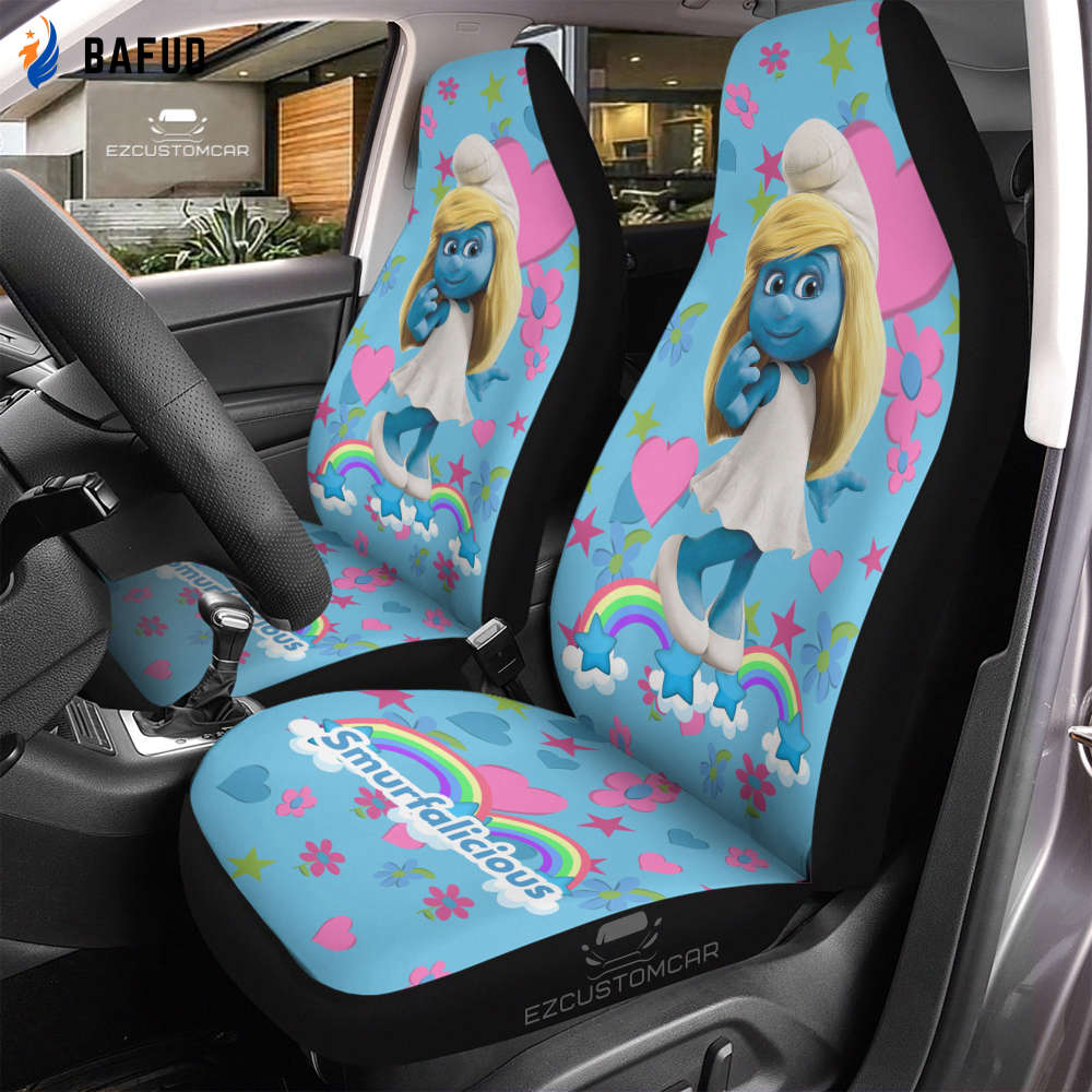 Smurfette Car Seat Covers For Fan Gifts Custom for Smurfs Car Decoration - Bafud