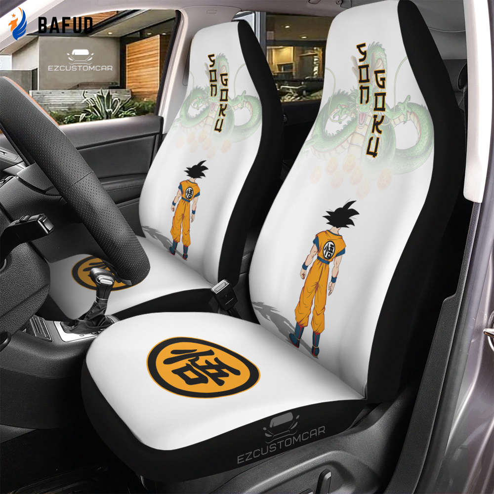 Son Goku Car Seat Covers For Fan Gifts Custom for Dragon Ball Anime Car Decor - Bafud