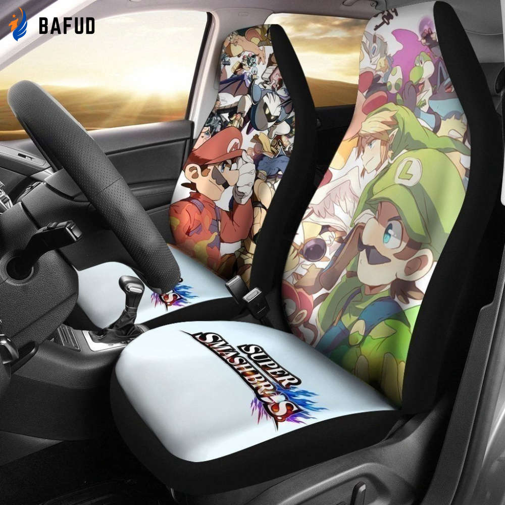 Super Smash Bros Let's Fight Car Seat Covers For Fan Gifts MN05 - Bafud