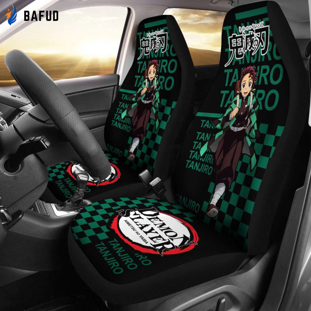 Tanjiro Demon Slayer Car Seat Covers For Fan Gifts Custom Anime Car Accessories - Bafud