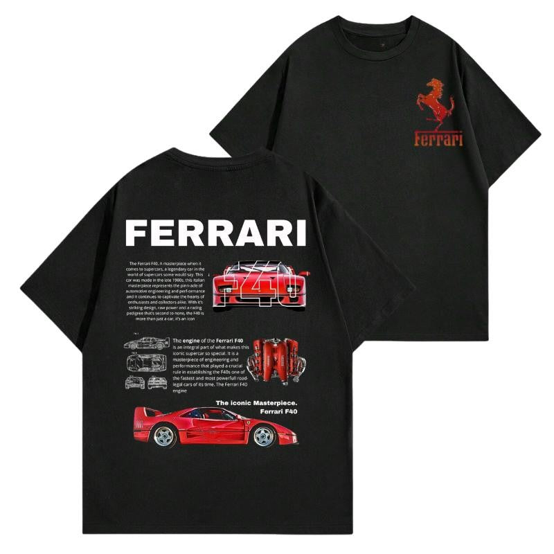 Ferrari F40 2 side T-shirt, Hoodie, Sweater, Shirt For Men, for Women, Car Enthusiast Shirt, Car Clothing Classic Cotton graphic hoodies