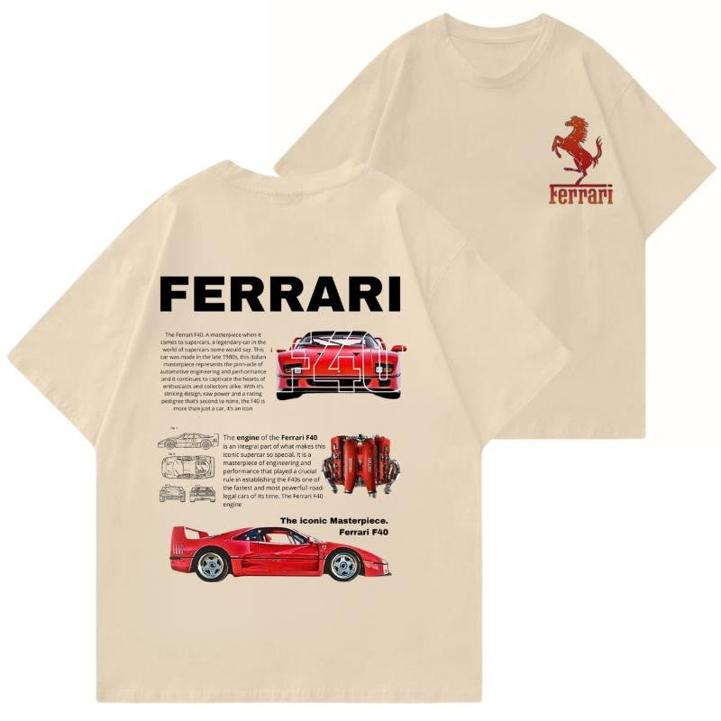 Ferrari F40 2 side T-shirt, Hoodie, Sweater, Shirt For Men, for Women, Car Enthusiast Shirt, Car Clothing Classic Cotton graphic hoodies