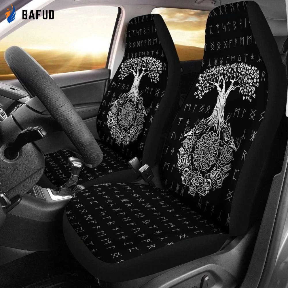 Tree Of Life Viking Style Car Seat Covers For Fan Gifts Gift Idea - Bafud