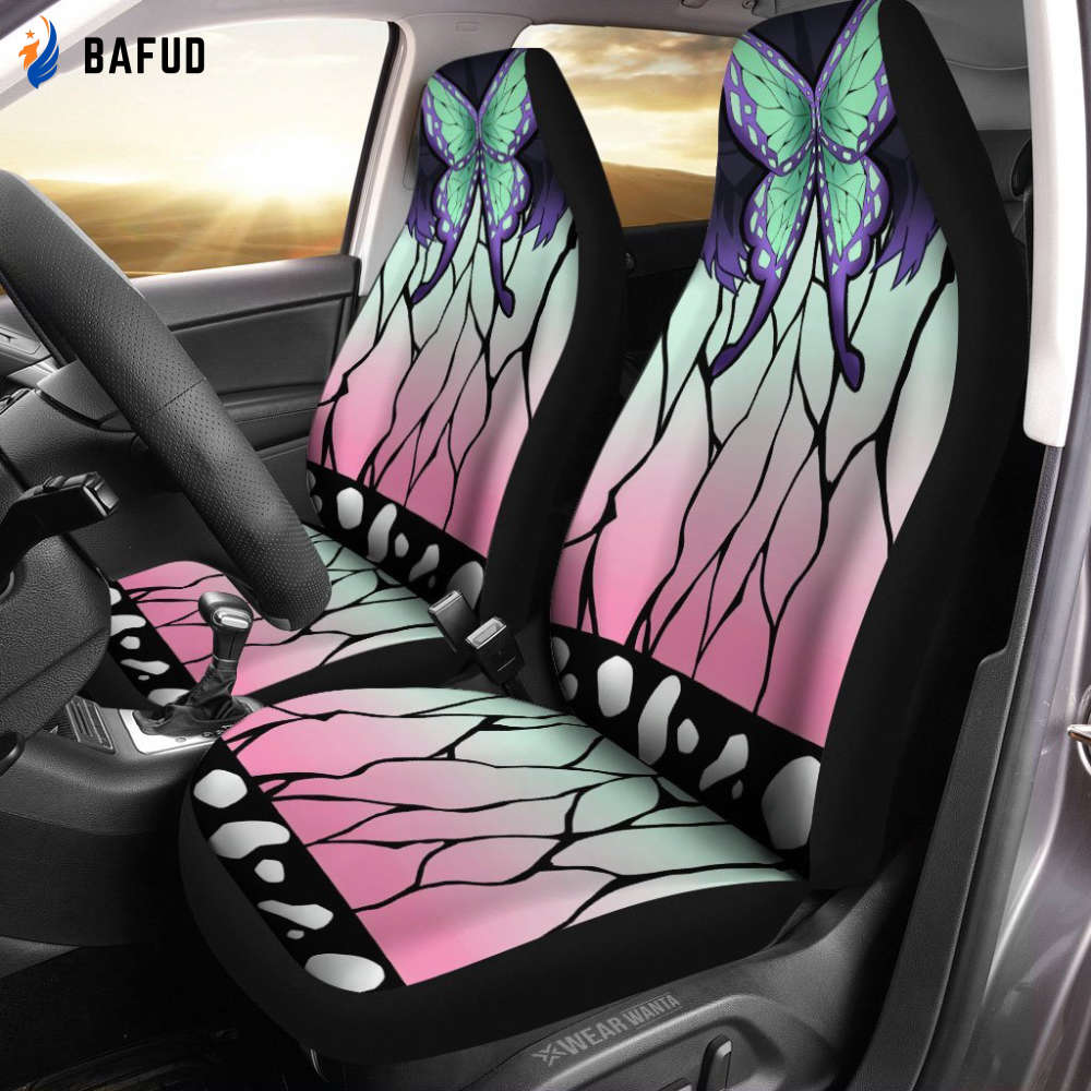 Uniform Mix Hair Shinobu Car Seat Covers For Fan Gifts Custom Demon Slayer Anime Car Accessories Anime Gifts - Bafud