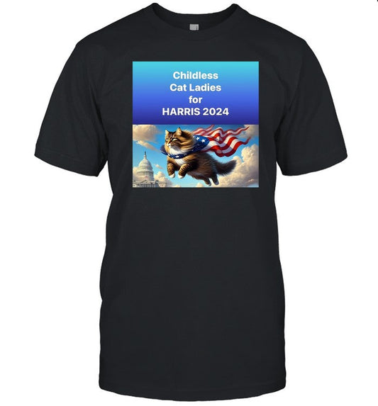 Lorenzo The Cat Childless For Cat Ladies For Harris 2024 Shirt