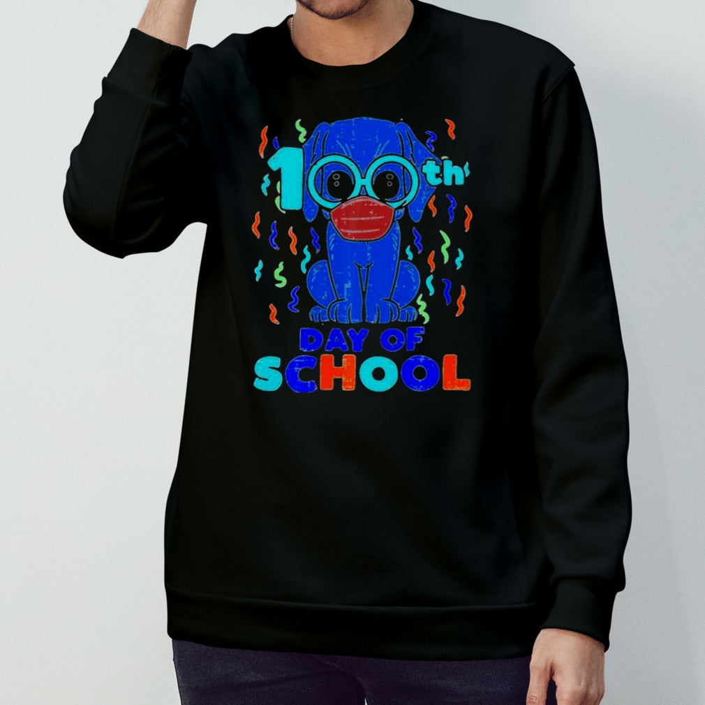 100th Day Of School Dog In Mask 100 Days Quarantine shirt